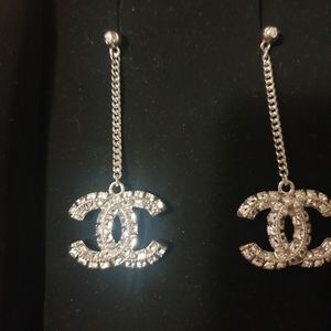 Chanel drop swarovski earrings